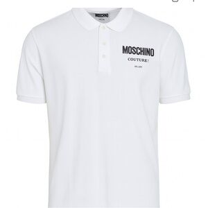 Moschino White Polo with Black Logo